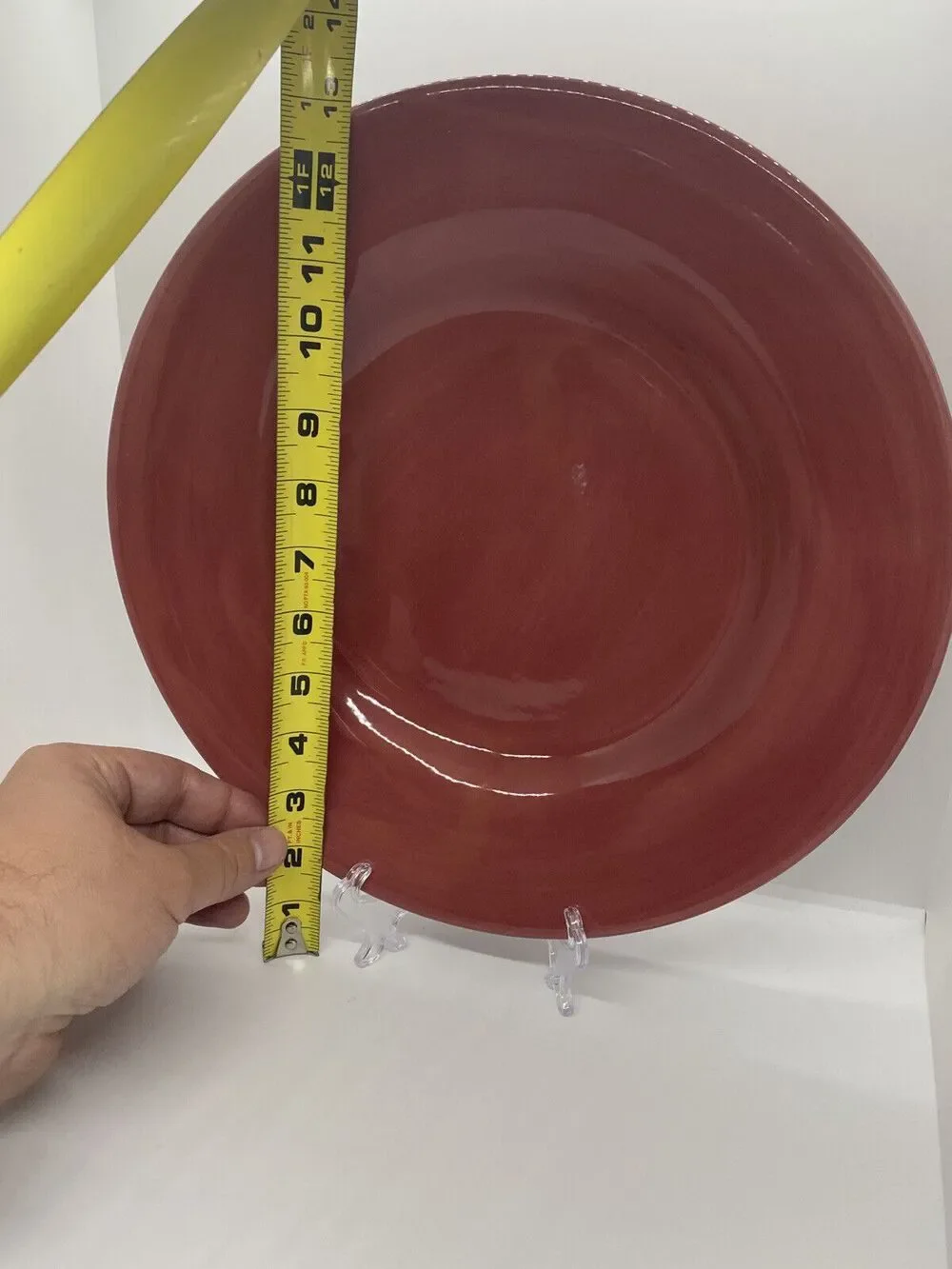 Pottery Barn SAUSALITO Merlot Red Large Dinner Plates 12”